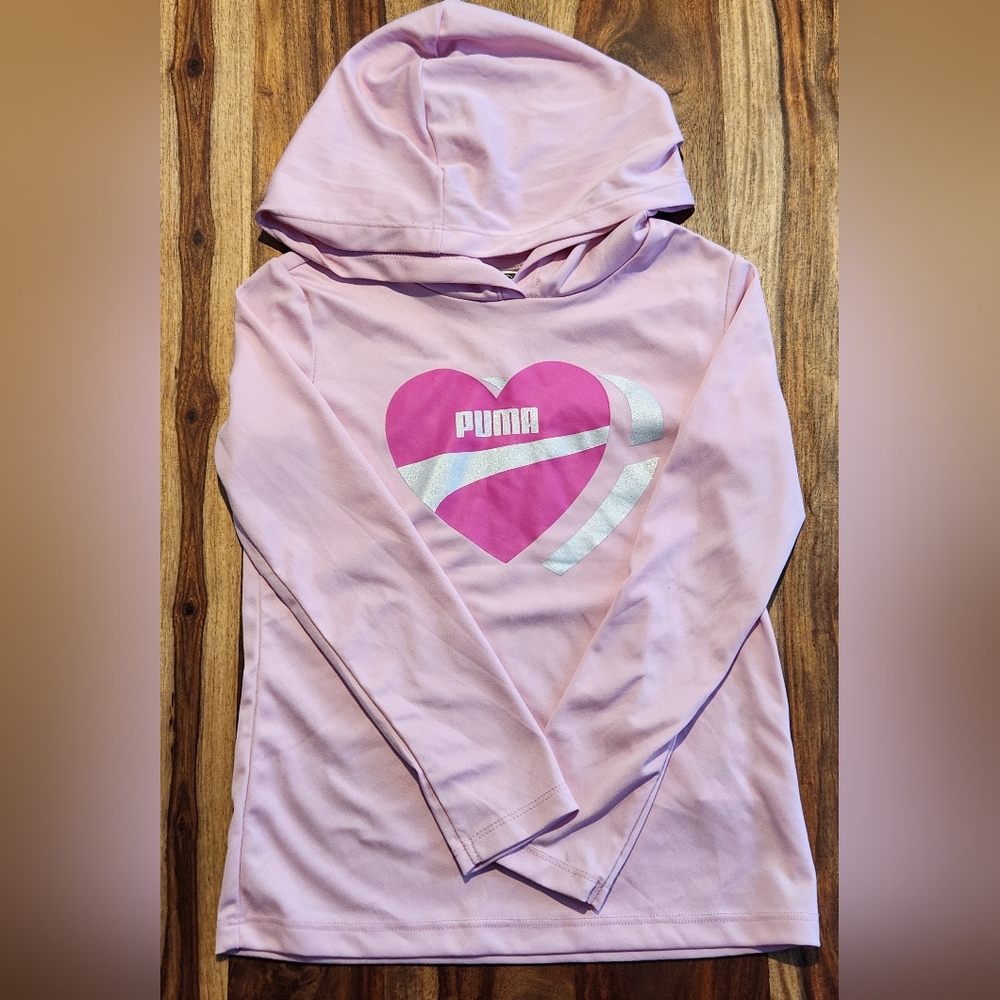 Puma Pink Hoodie with Heart Design